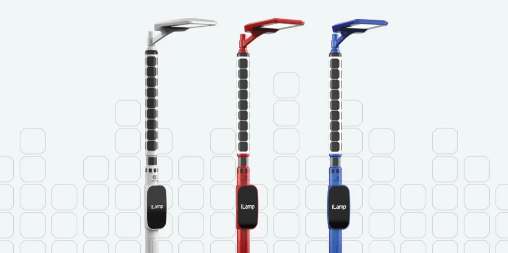 three iLamps in white, red and blue